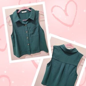 Timing Teal Sleeveless Crop Top